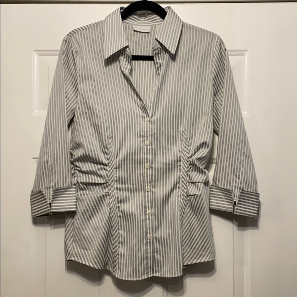 NY &Company 3/4 Stretch Button Up